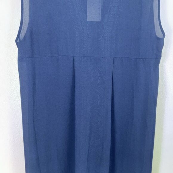 NWT Daniel Rainn Boho Flowy Semi Sheer Sleeveless V-Neck Dress Blue Plus Sz 1X - Picture 7 of 9